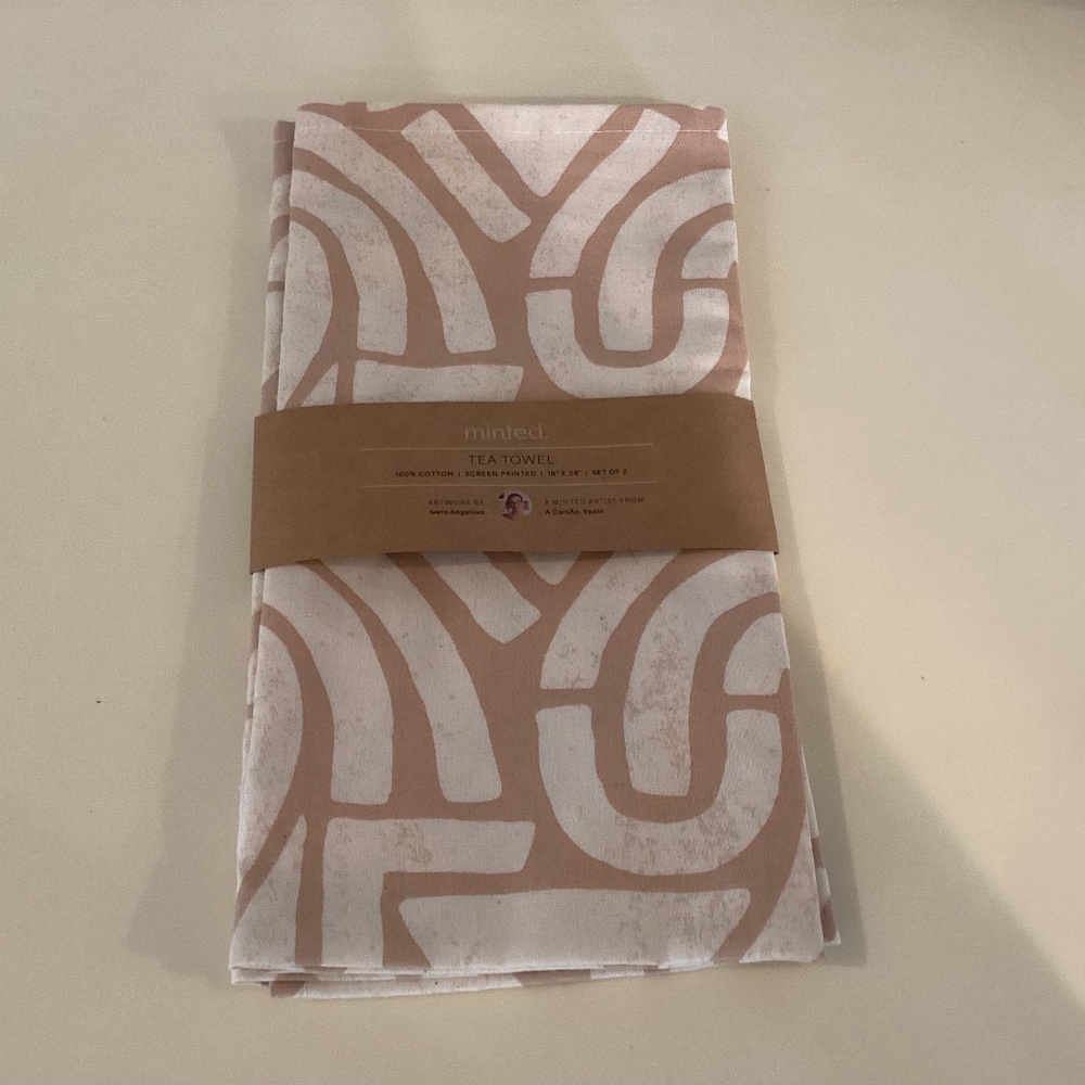 NEW Set of (2) Minted Tea Towels